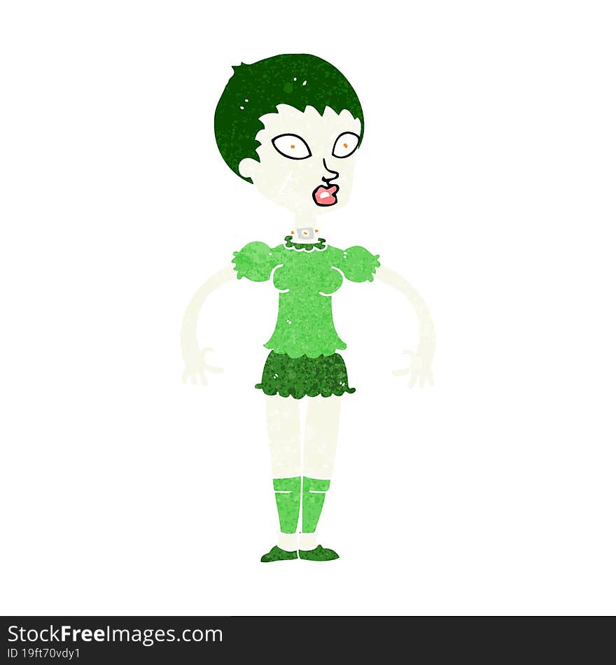 Cartoon Zombie Monster Woman