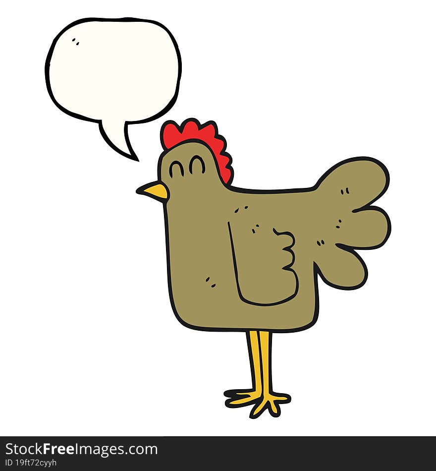 Speech Bubble Cartoon Chicken