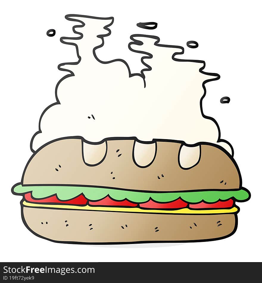 freehand drawn cartoon huge sandwich