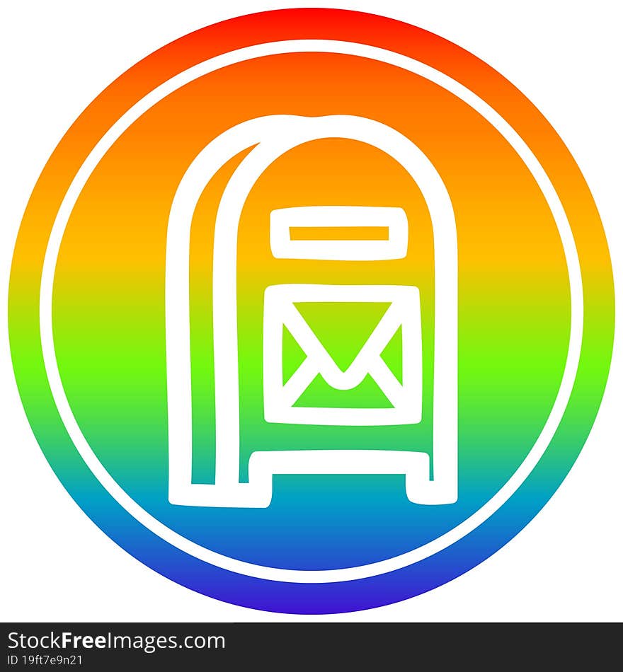 mail box circular in rainbow spectrum