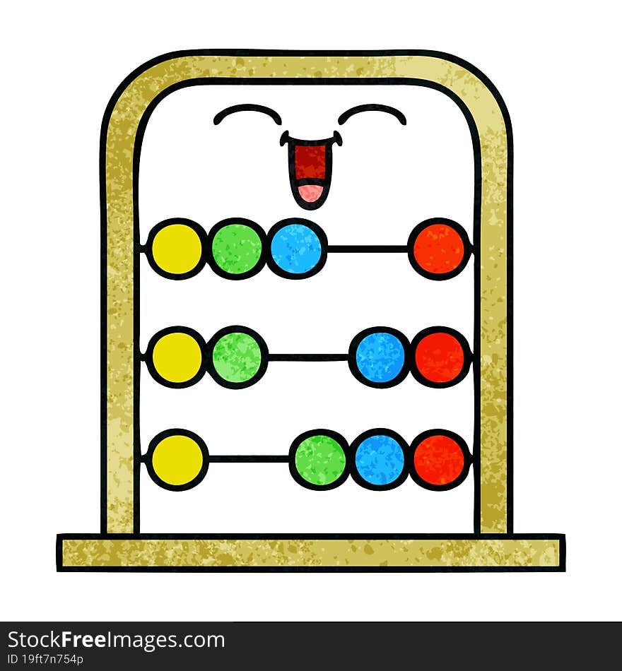 retro grunge texture cartoon of a abacus