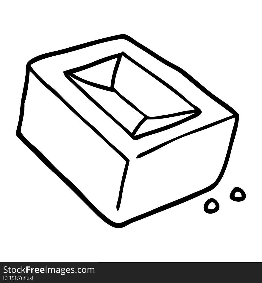 line drawing cartoon of a red brick