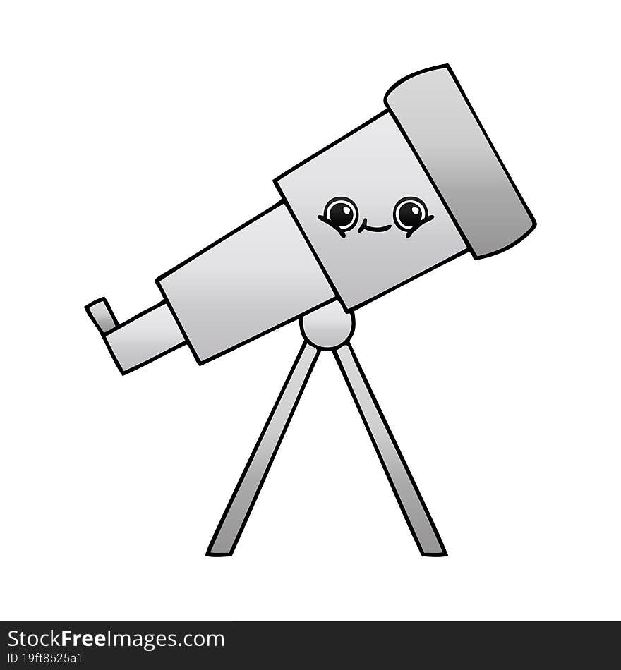 gradient shaded cartoon telescope