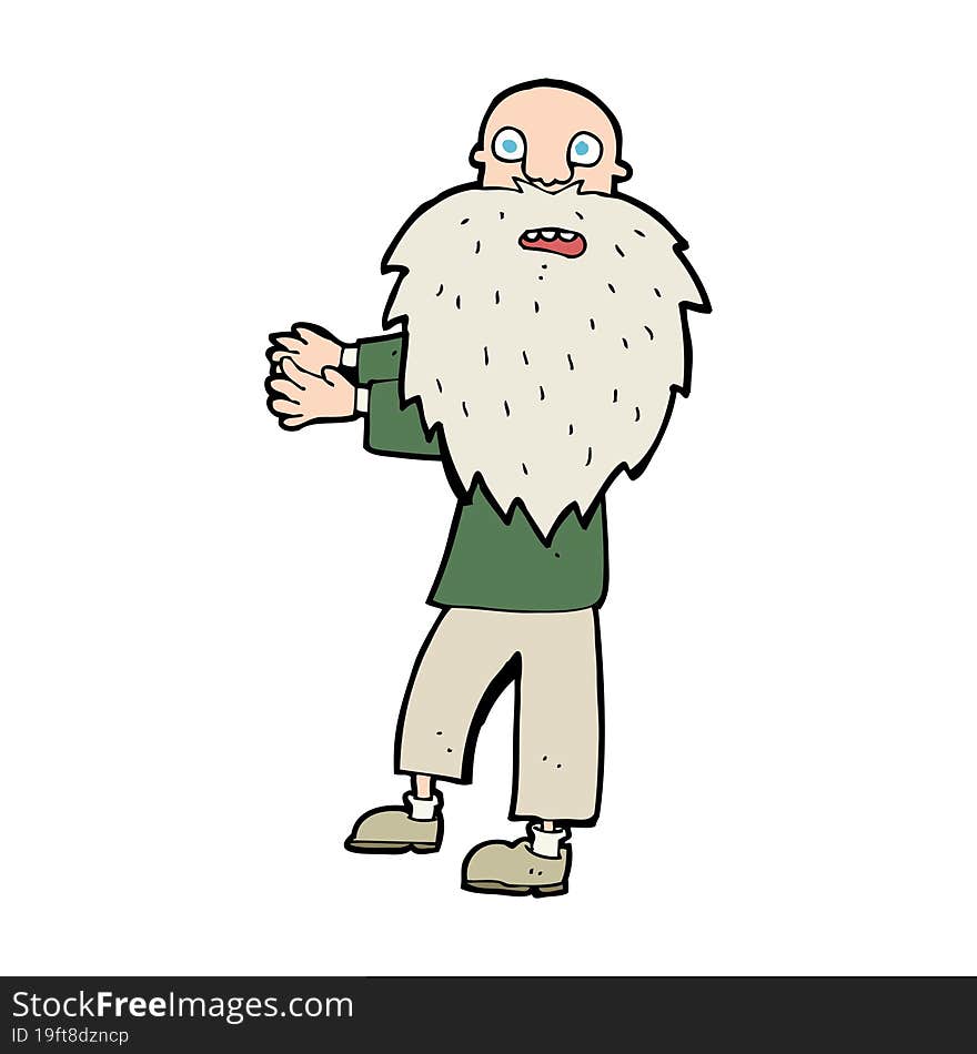 cartoon bearded old man