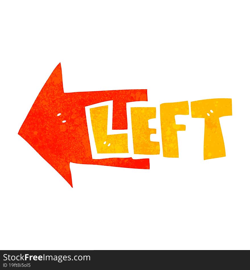 retro cartoon left symbol