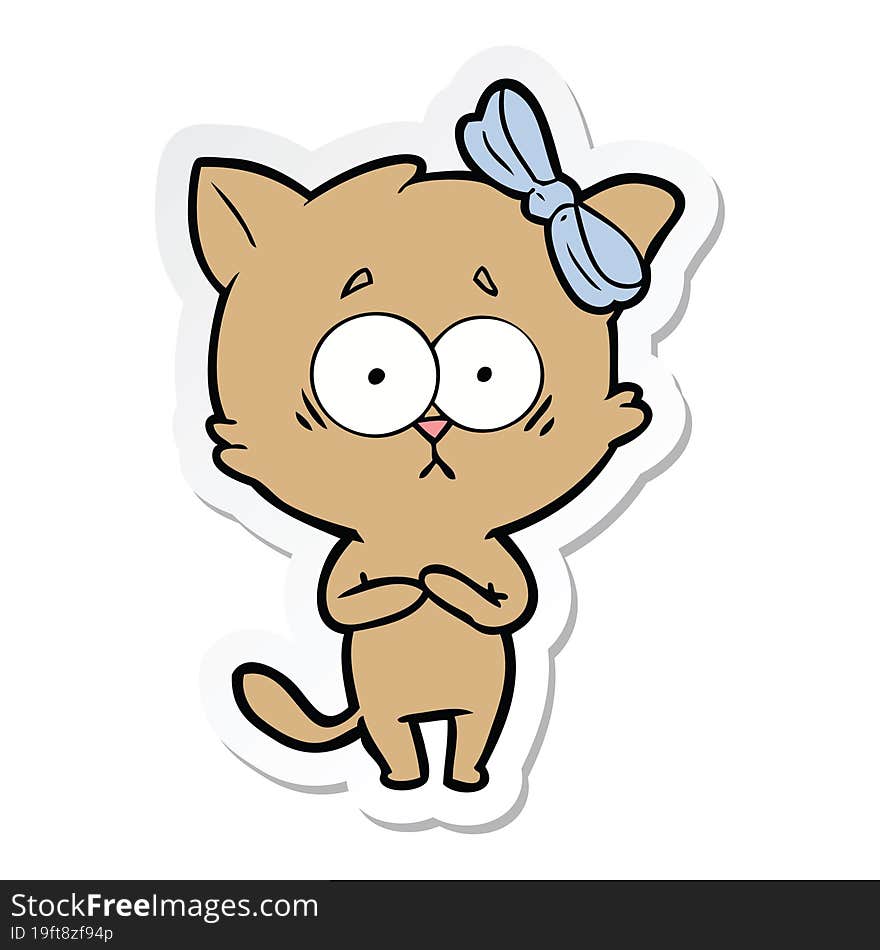 Sticker Of A Cartoon Cat