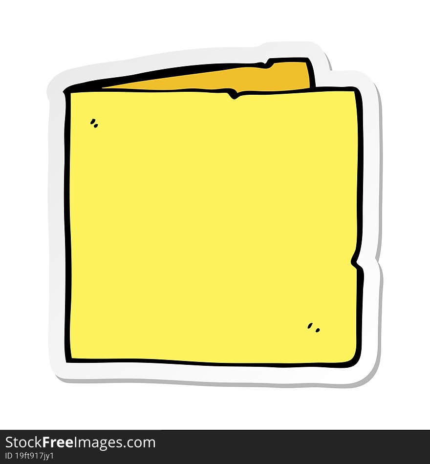 sticker of a cartoon blank card