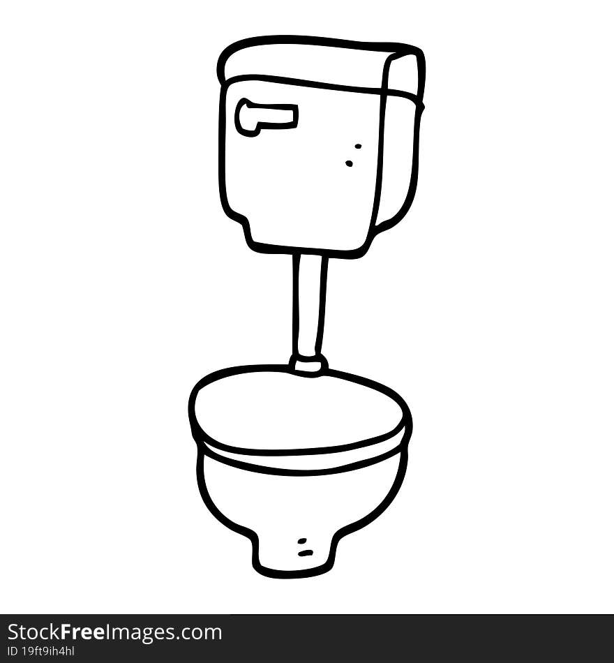 line drawing cartoon golden toilet