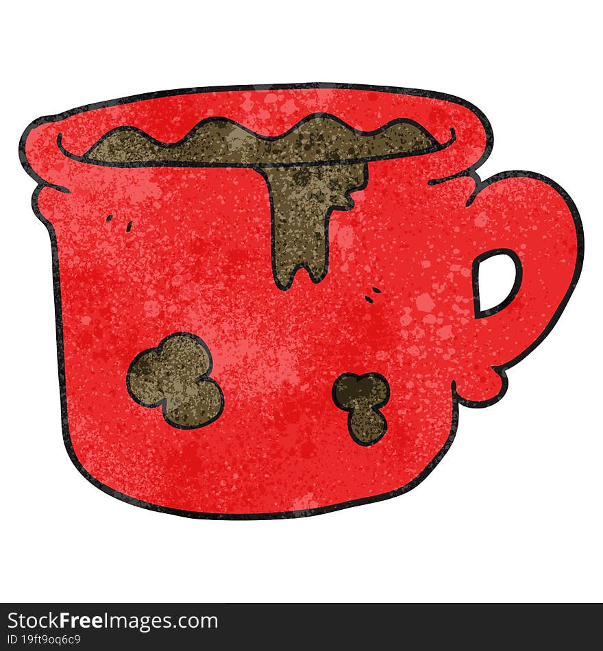 Textured Cartoon Old Coffee Cup