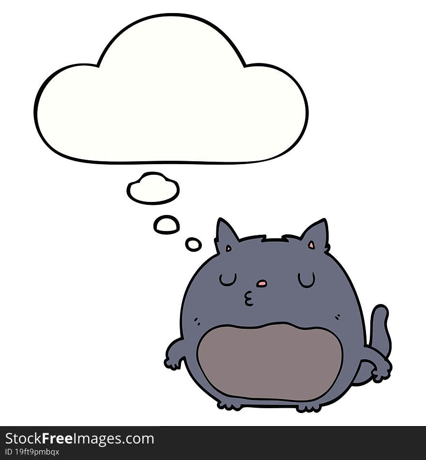 cartoon cat with thought bubble. cartoon cat with thought bubble