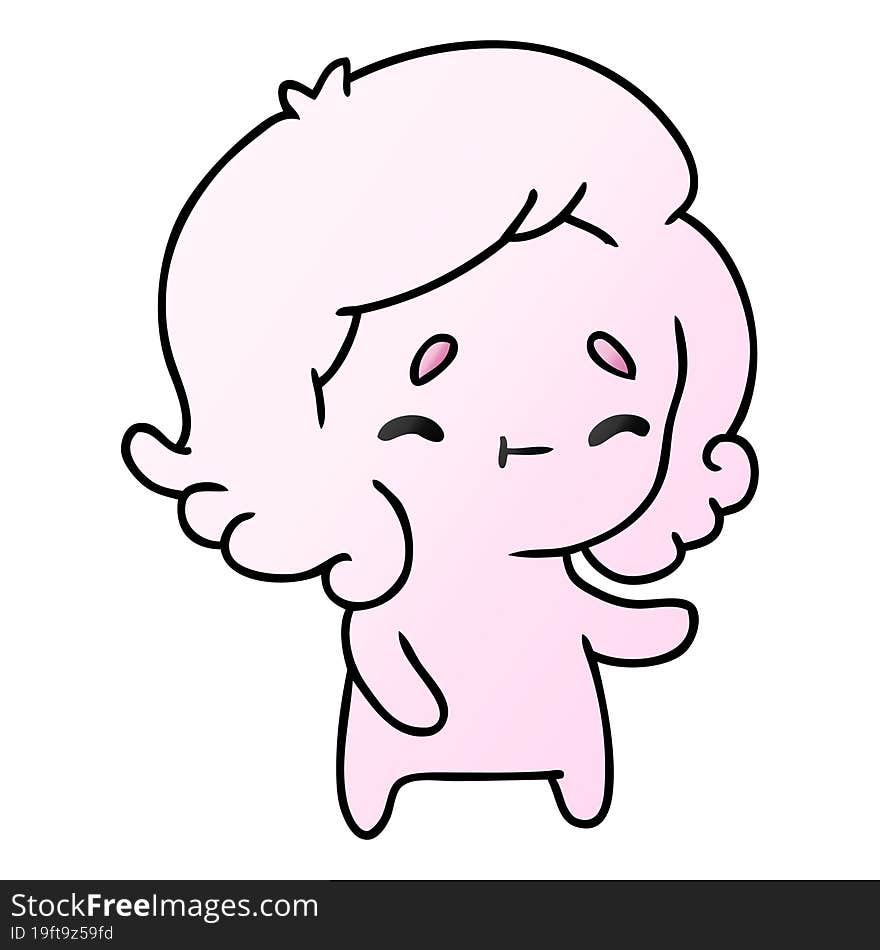 gradient cartoon of a kawaii cute ghost