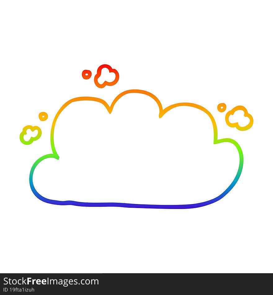 rainbow gradient line drawing cartoon storm cloud