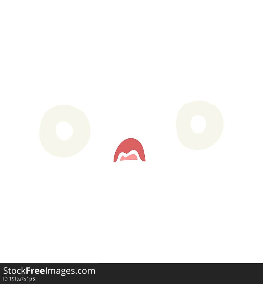 Cute Flat Color Style Cartoon Face