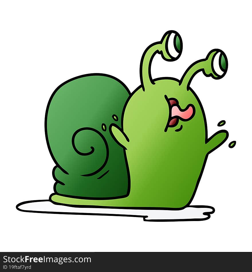 gradient cartoon of a slimy snail