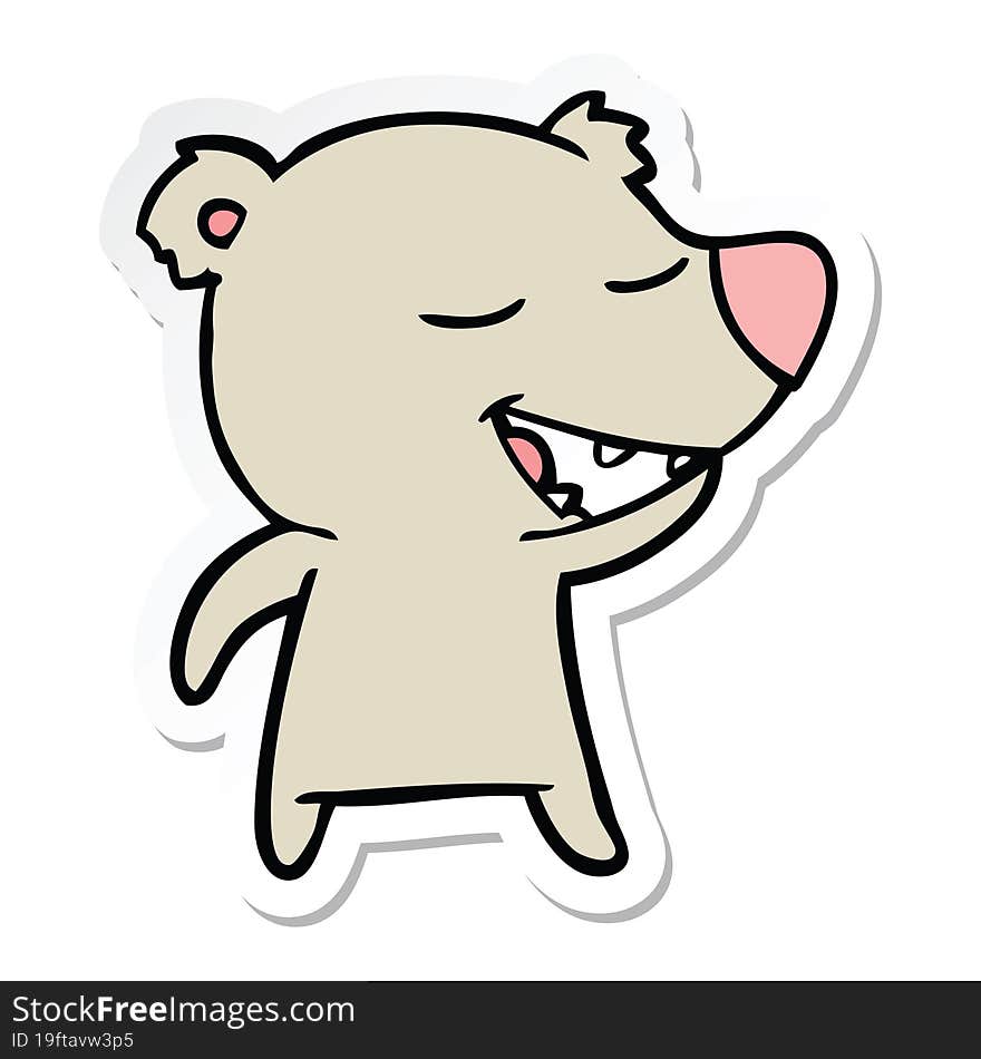 sticker of a cartoon bear