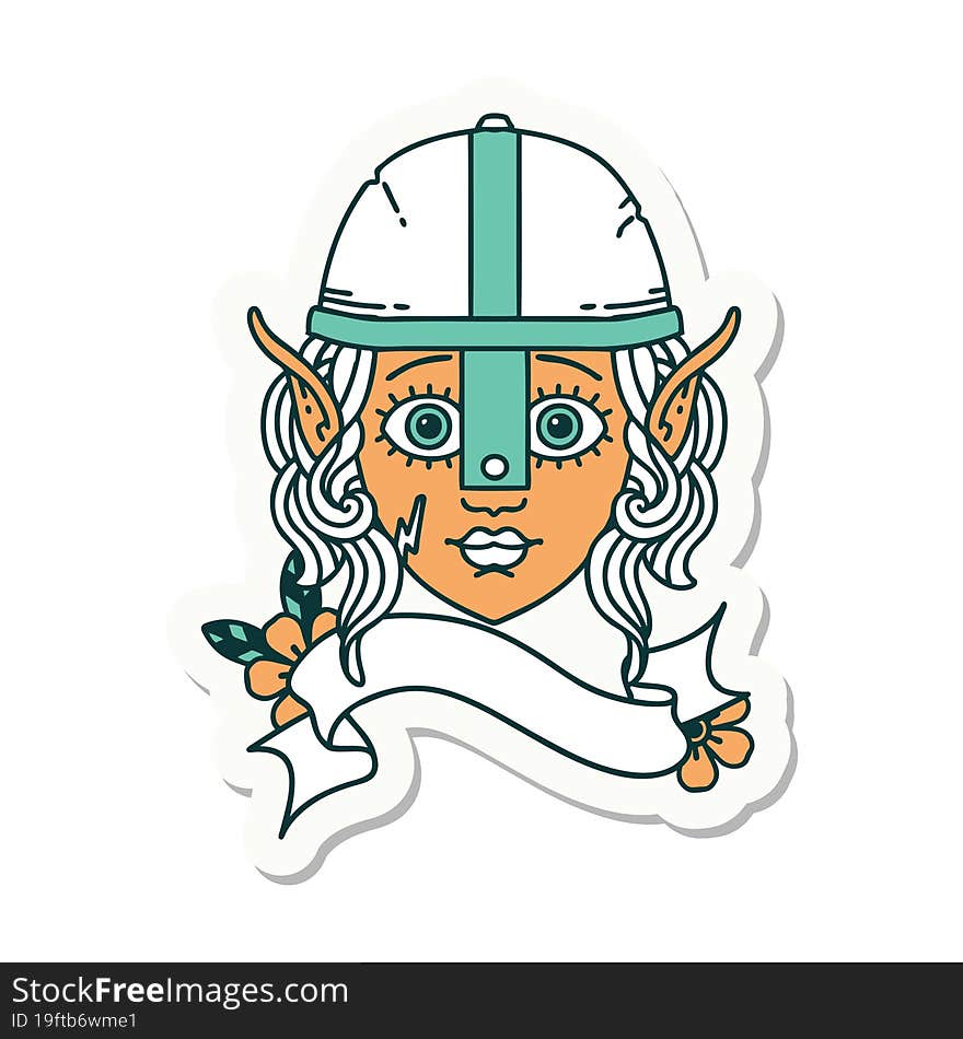 Elf Fighter Character Face Sticker