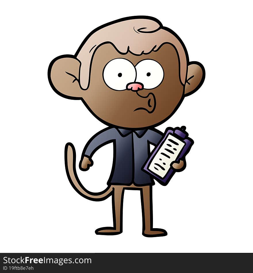 cartoon salesman monkey. cartoon salesman monkey