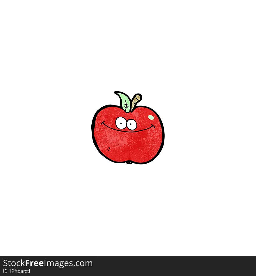 cartoon happy apple