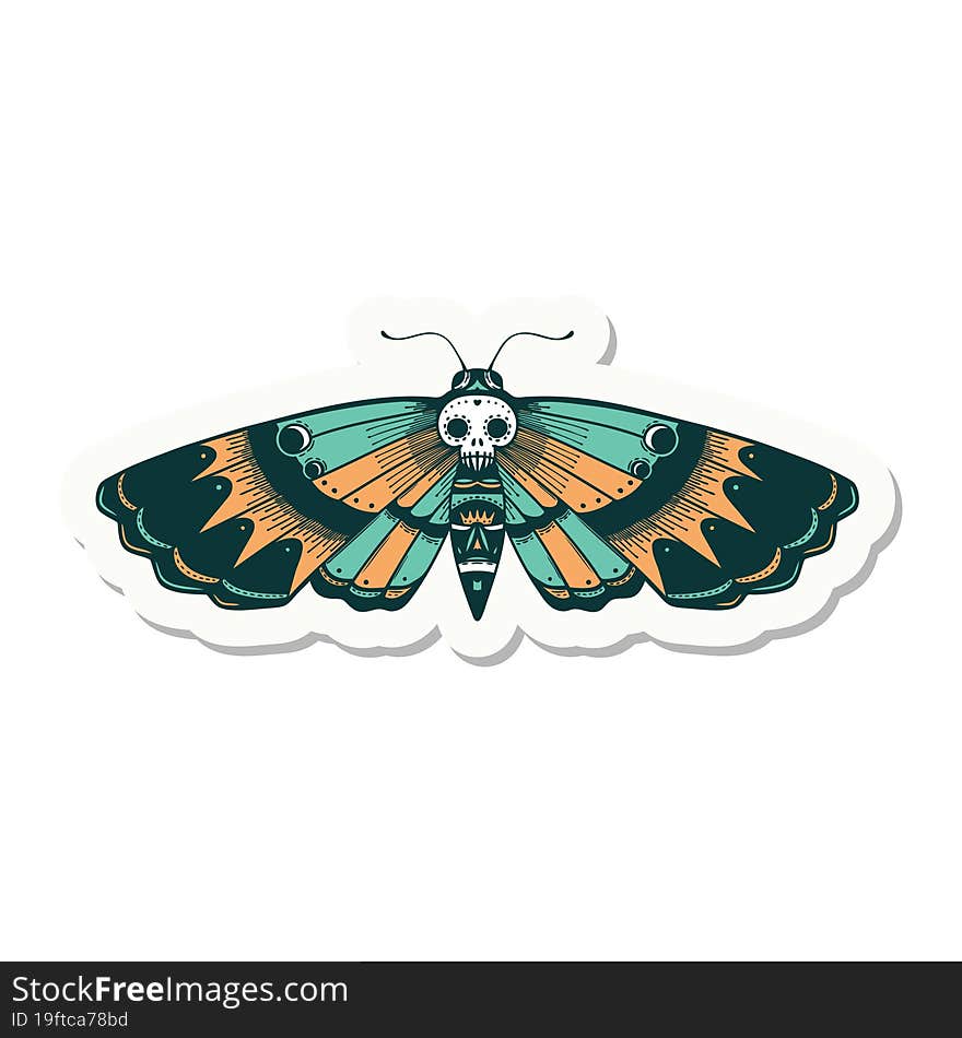 Tattoo Style Sticker Of A Deaths Head Moth