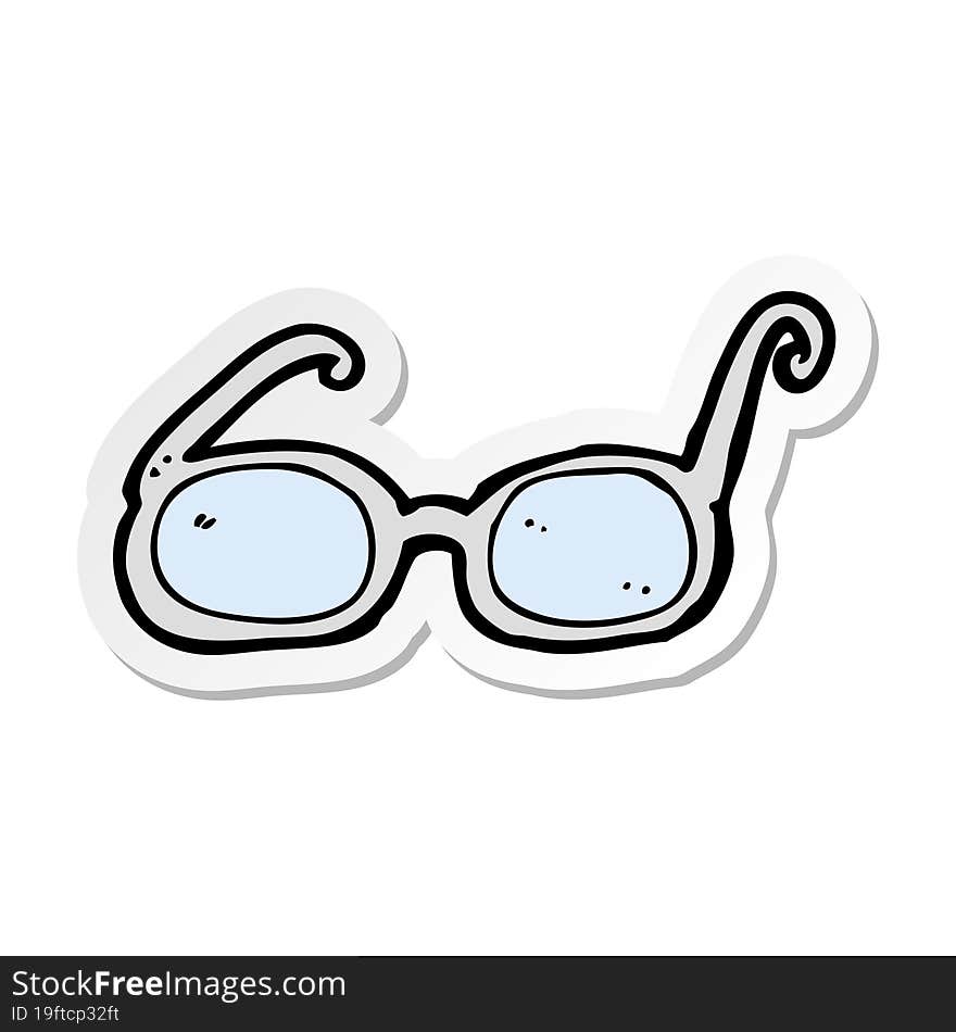 sticker of a cartoon glasses