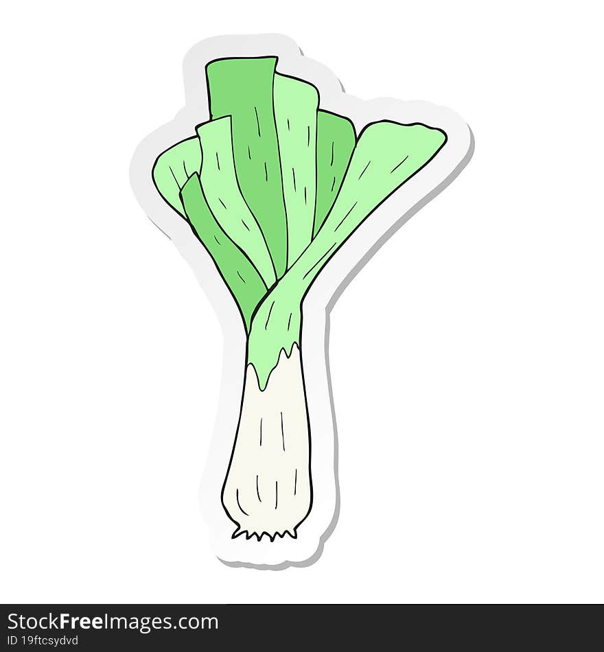 sticker of a cartoon leek