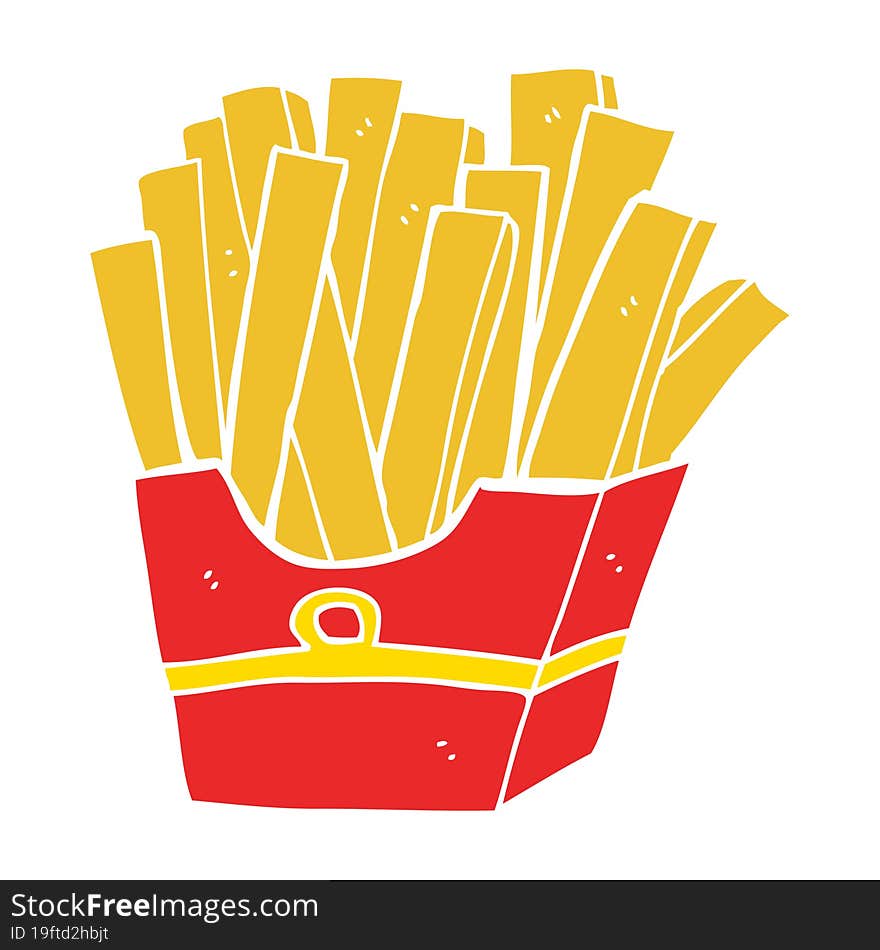 flat color style cartoon fries