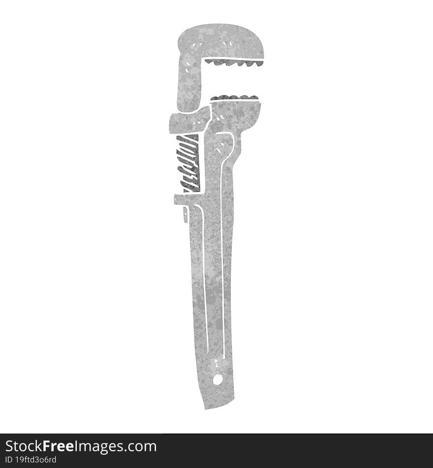 retro cartoon adjustable wrench