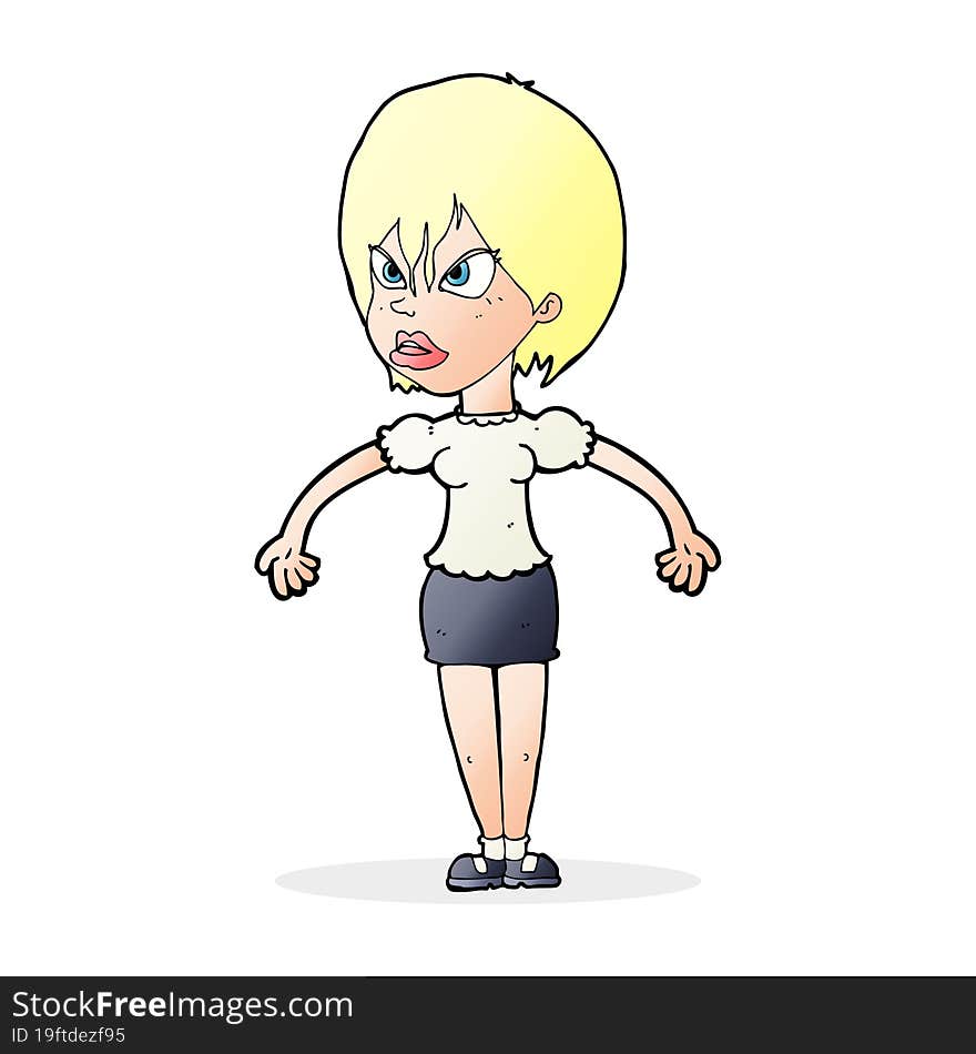 cartoon annoyed woman