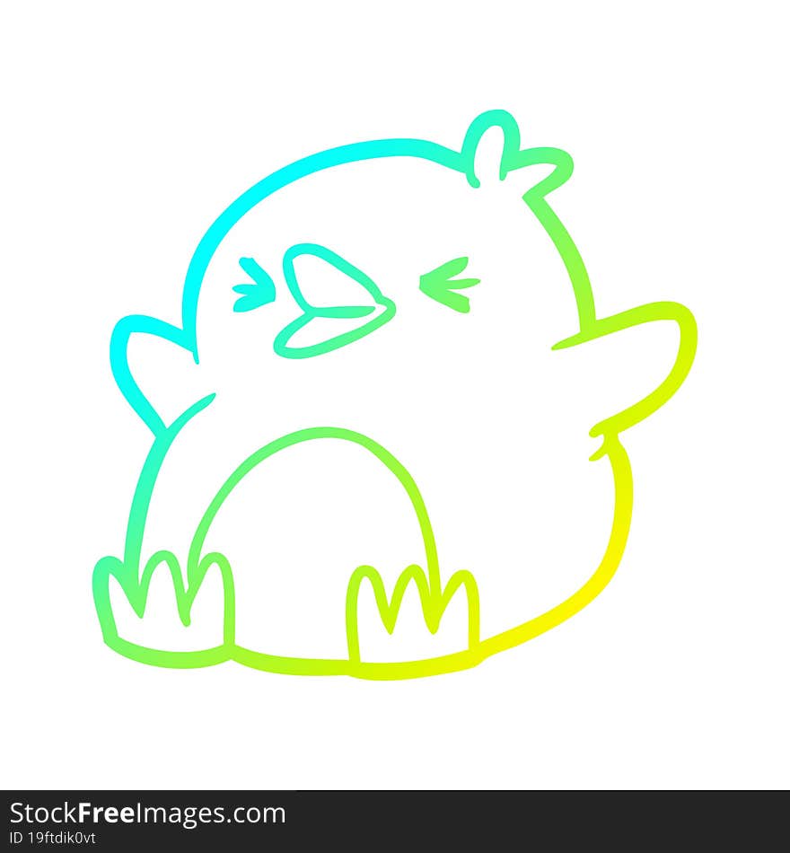 cold gradient line drawing Cartoon penguin