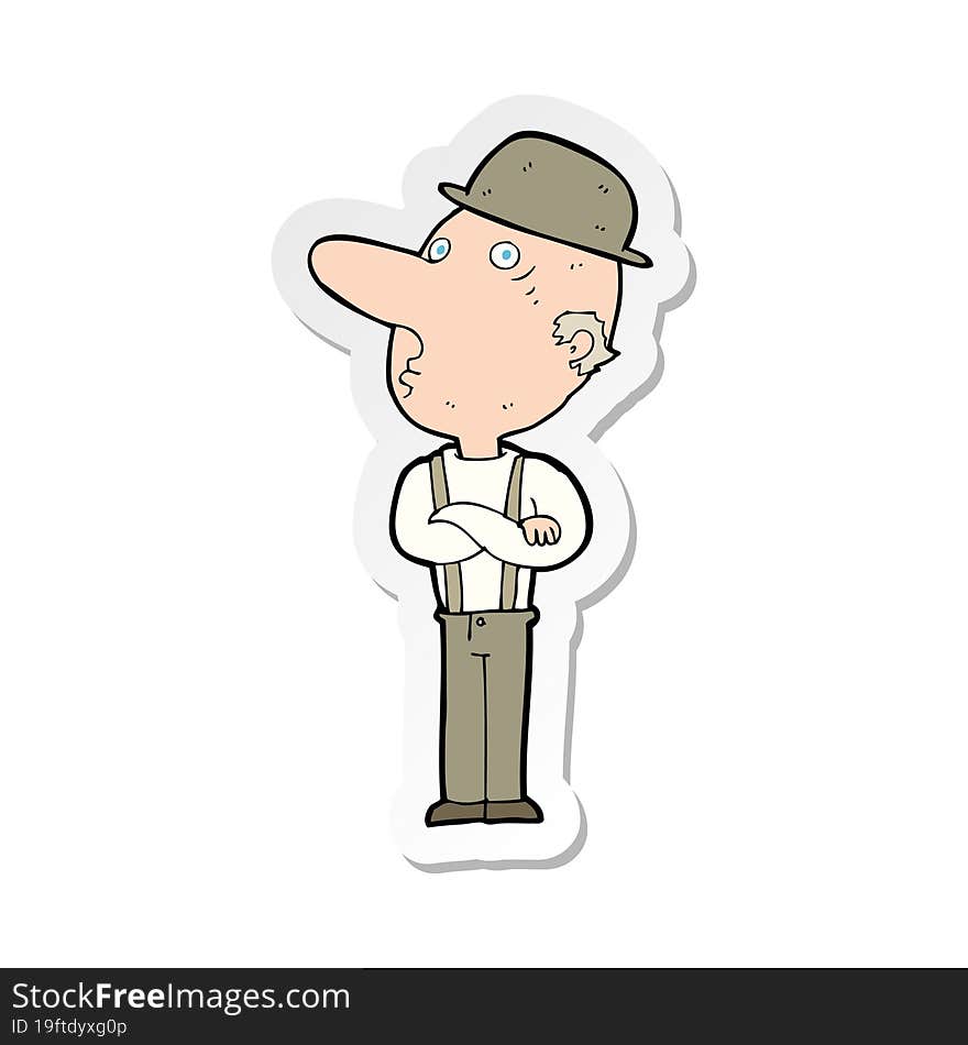 sticker of a cartoon man in hat