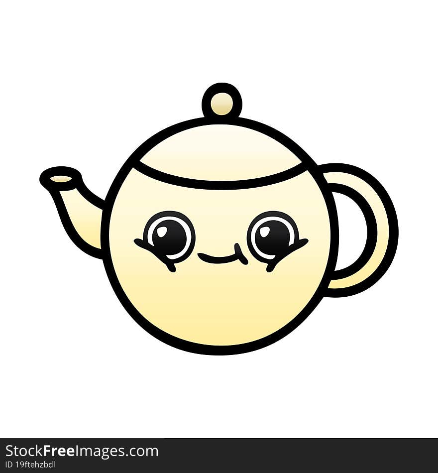 gradient shaded cartoon tea pot