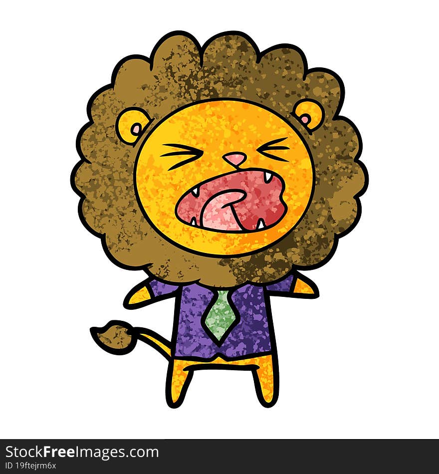 cartoon lion in business clothes. cartoon lion in business clothes