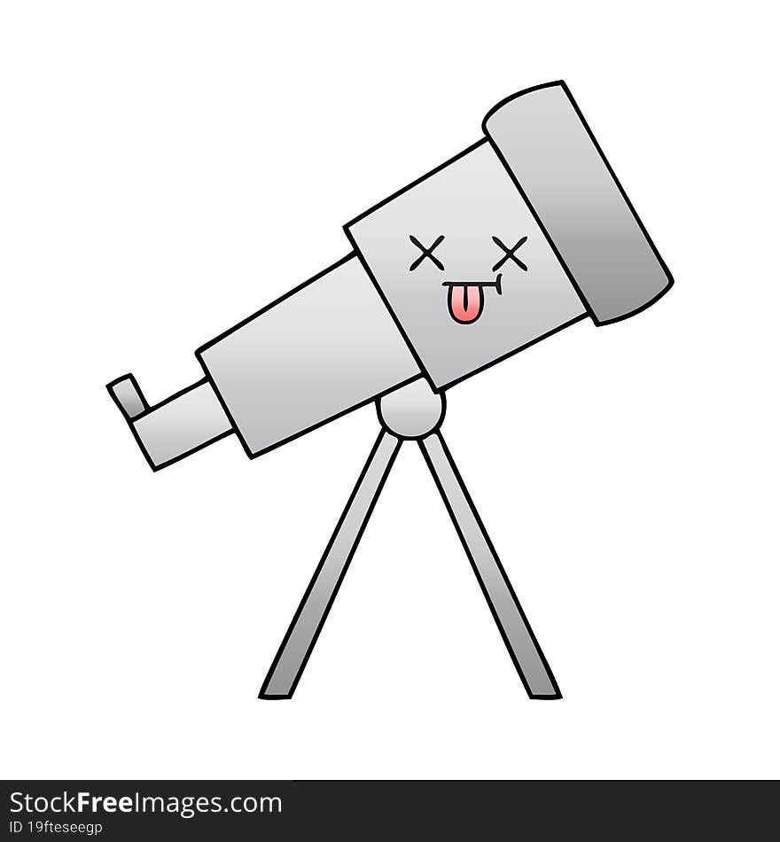 Gradient Shaded Cartoon Telescope