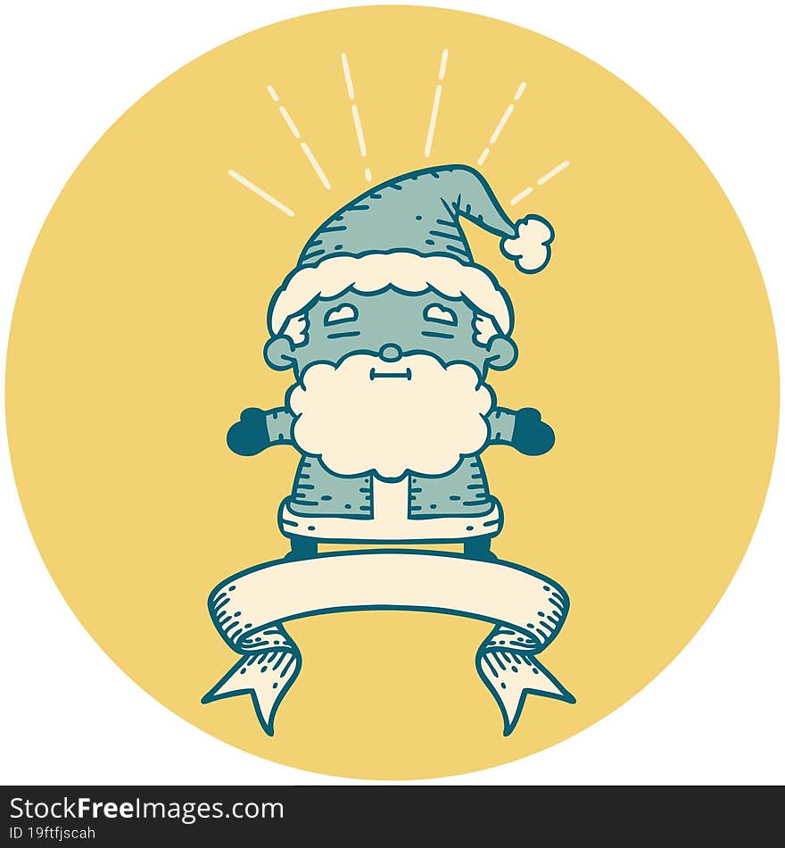 icon of tattoo style santa claus christmas character