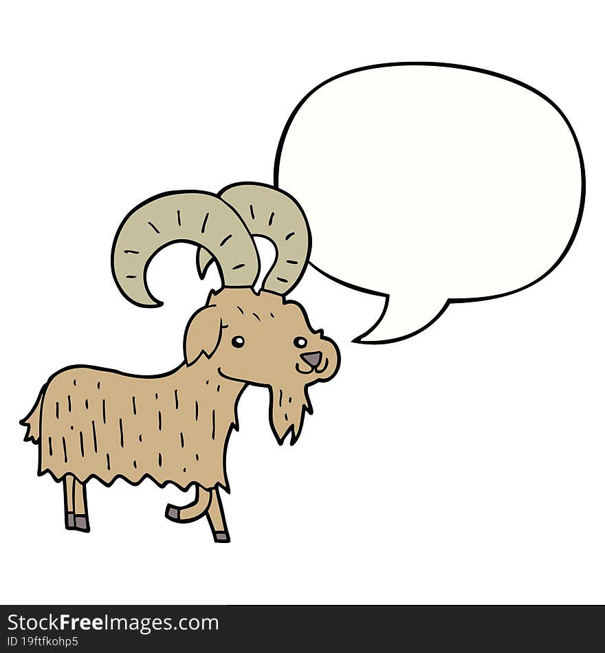 cartoon goat and speech bubble