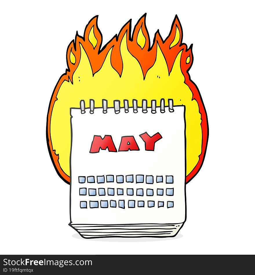 cartoon calendar showing month of may