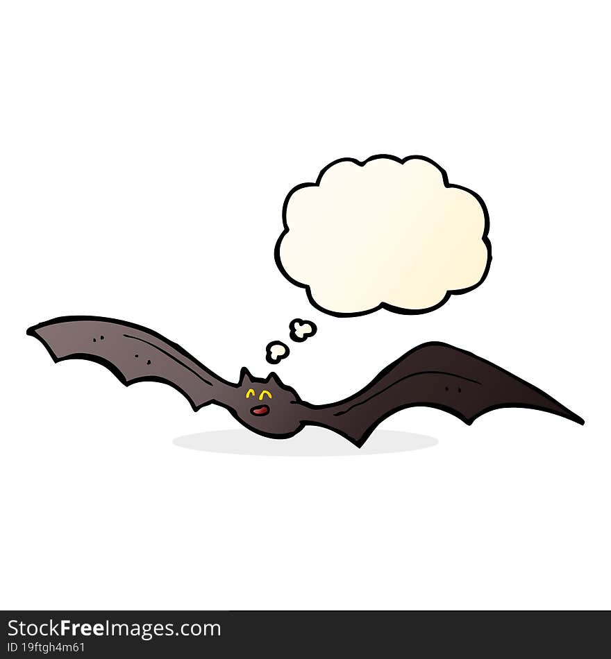 cartoon bat with thought bubble