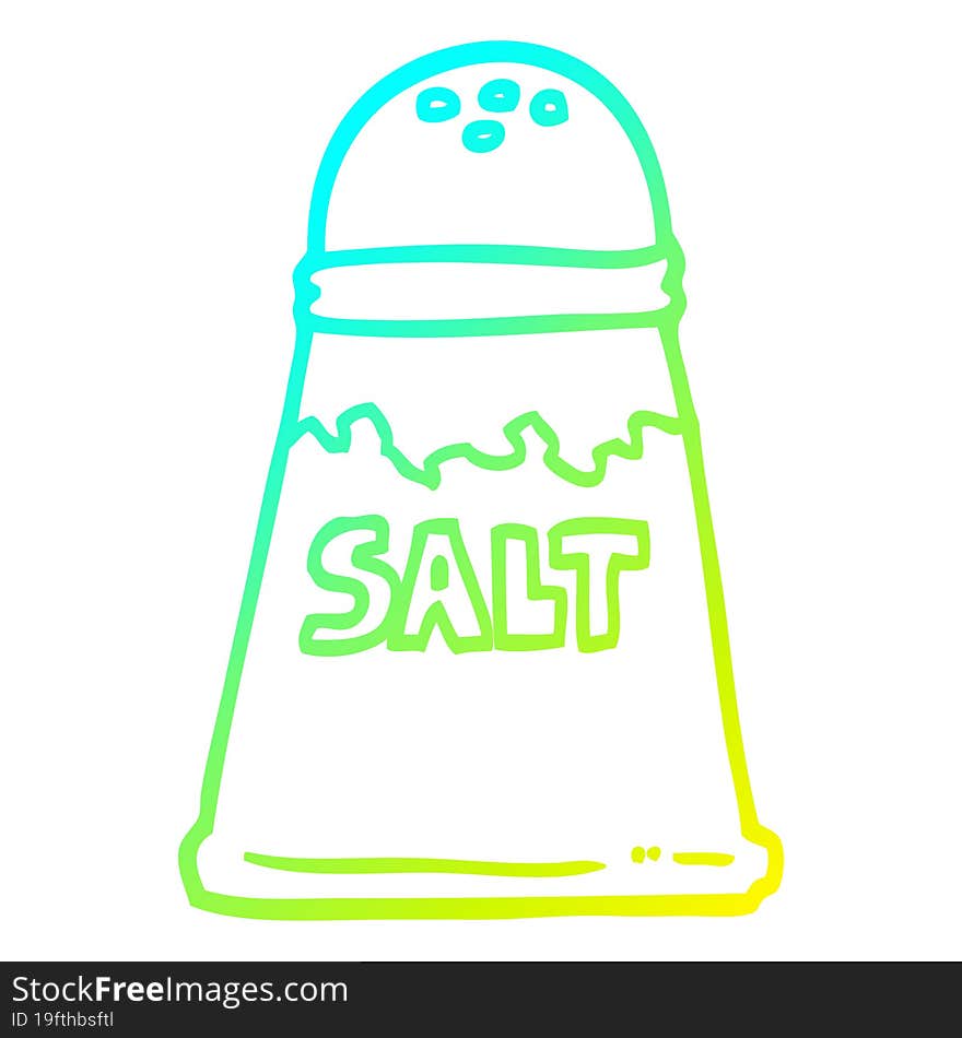 Cold Gradient Line Drawing Cartoon Salt Shaker