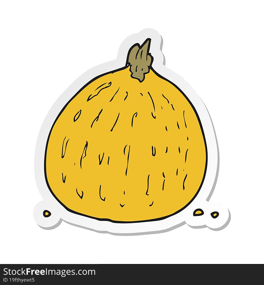 Sticker Of A Cartoon Squash