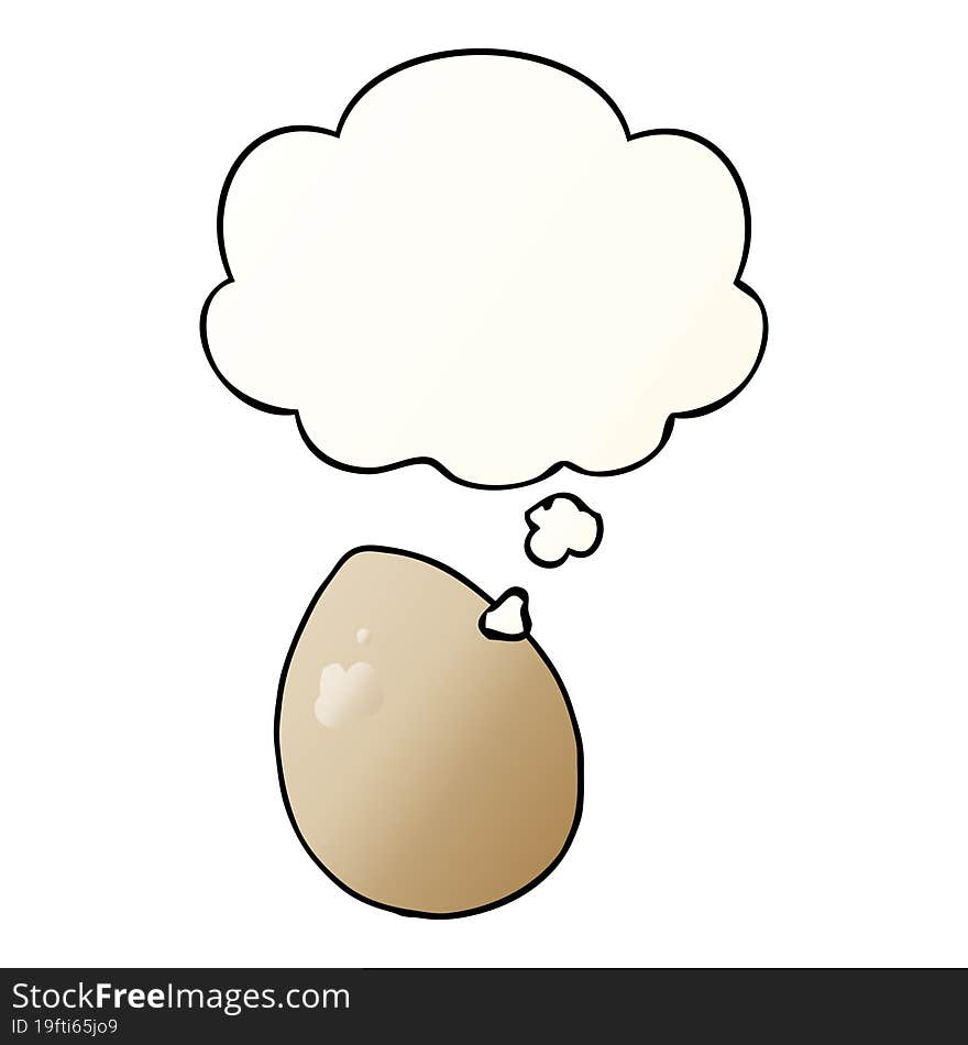 cartoon egg and thought bubble in smooth gradient style