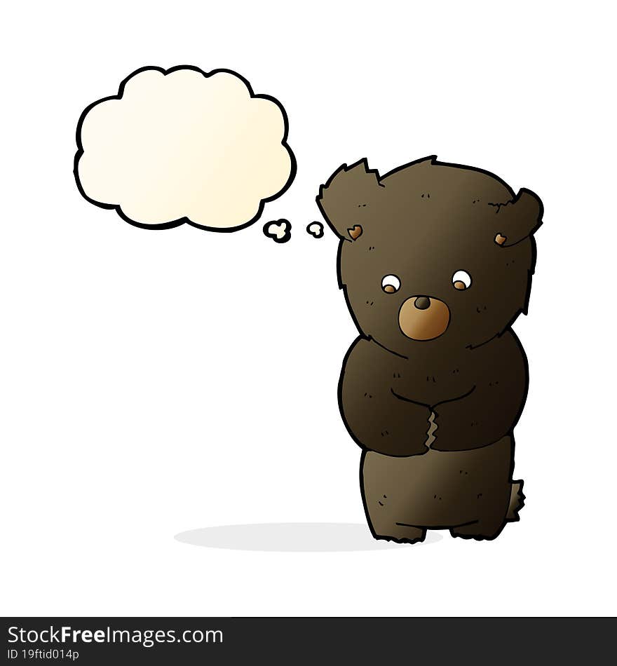 cute cartoon black bear with thought bubble