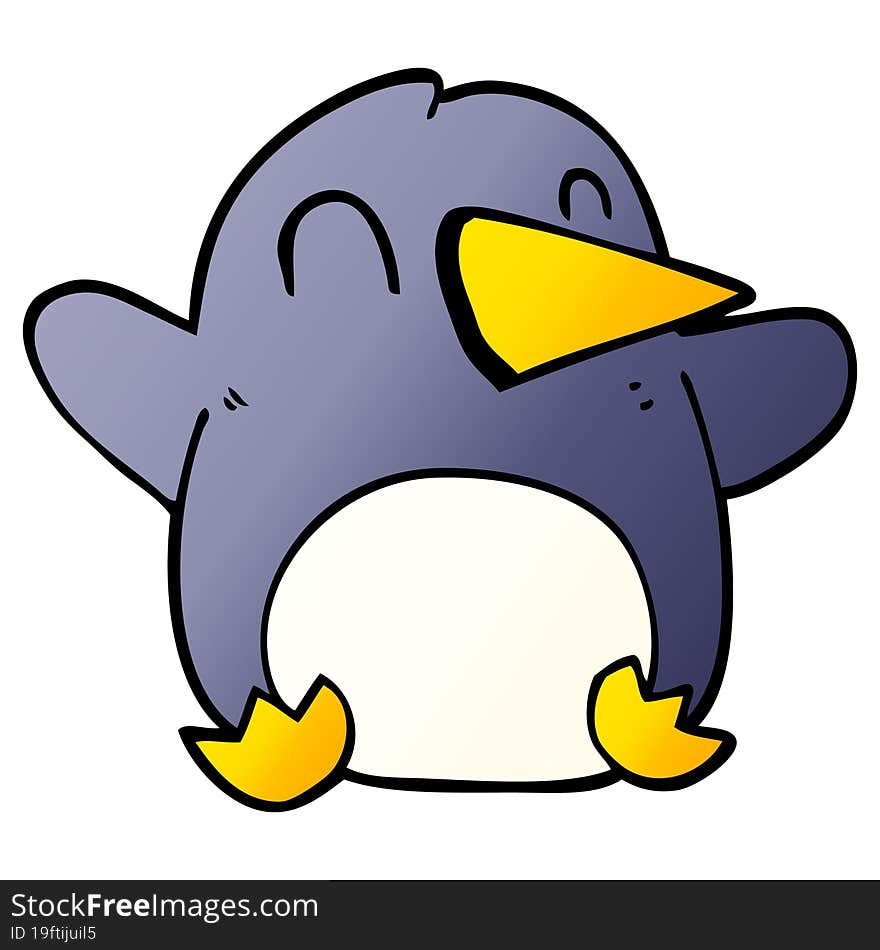 cartoon doodle christmas penguin