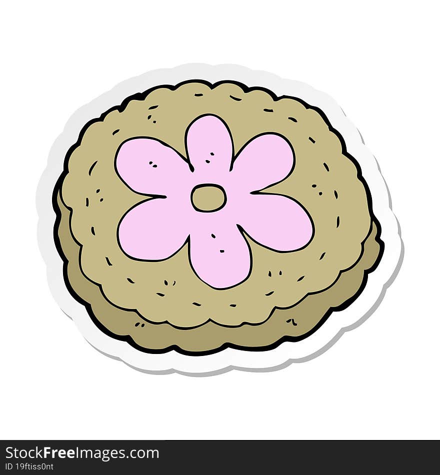 sticker of a cartoon baked biscuit