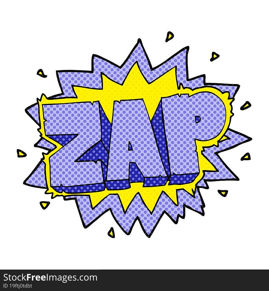 happy freehand comic book style cartoon zap explosion sign