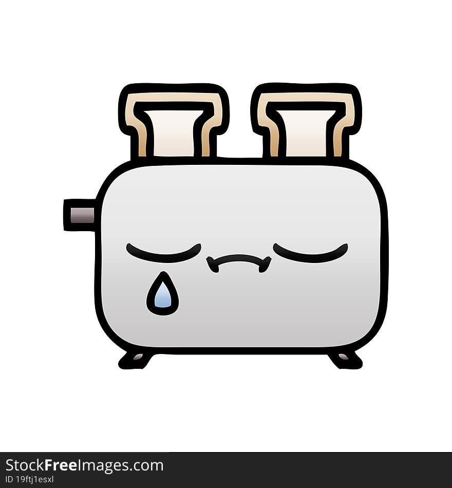 gradient shaded cartoon of a toaster