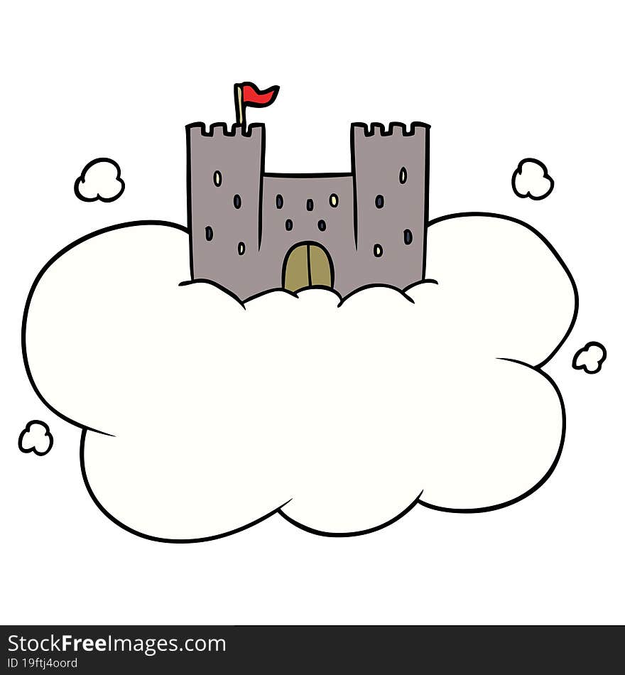 cartoon castle in sky. cartoon castle in sky