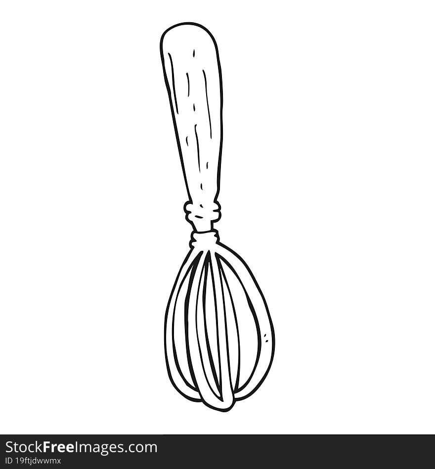 black and white cartoon whisk