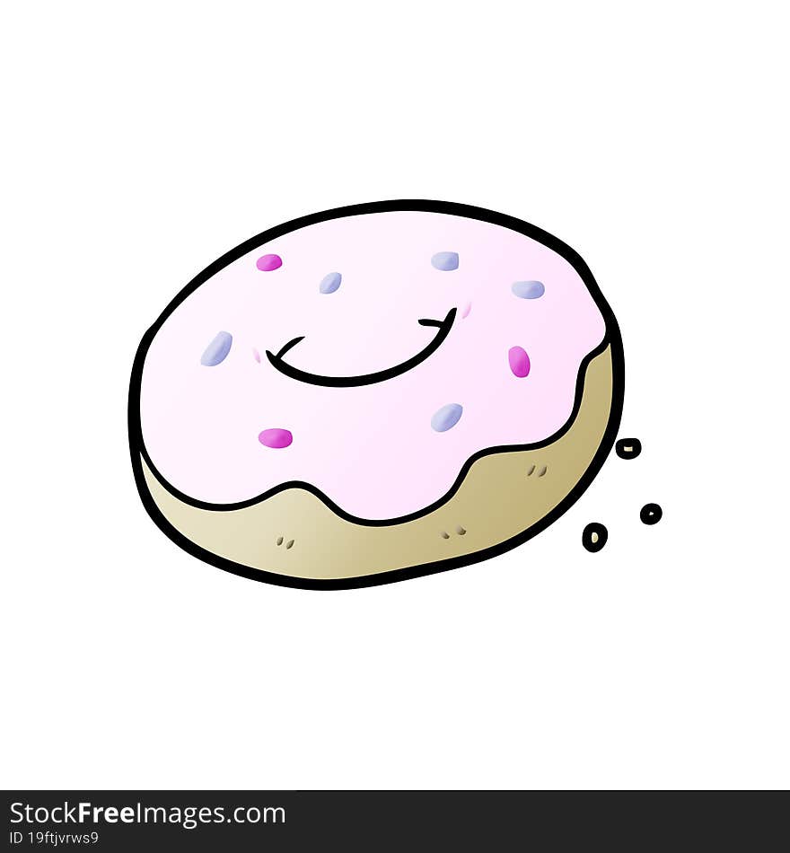 cartoon donut with sprinkles. cartoon donut with sprinkles