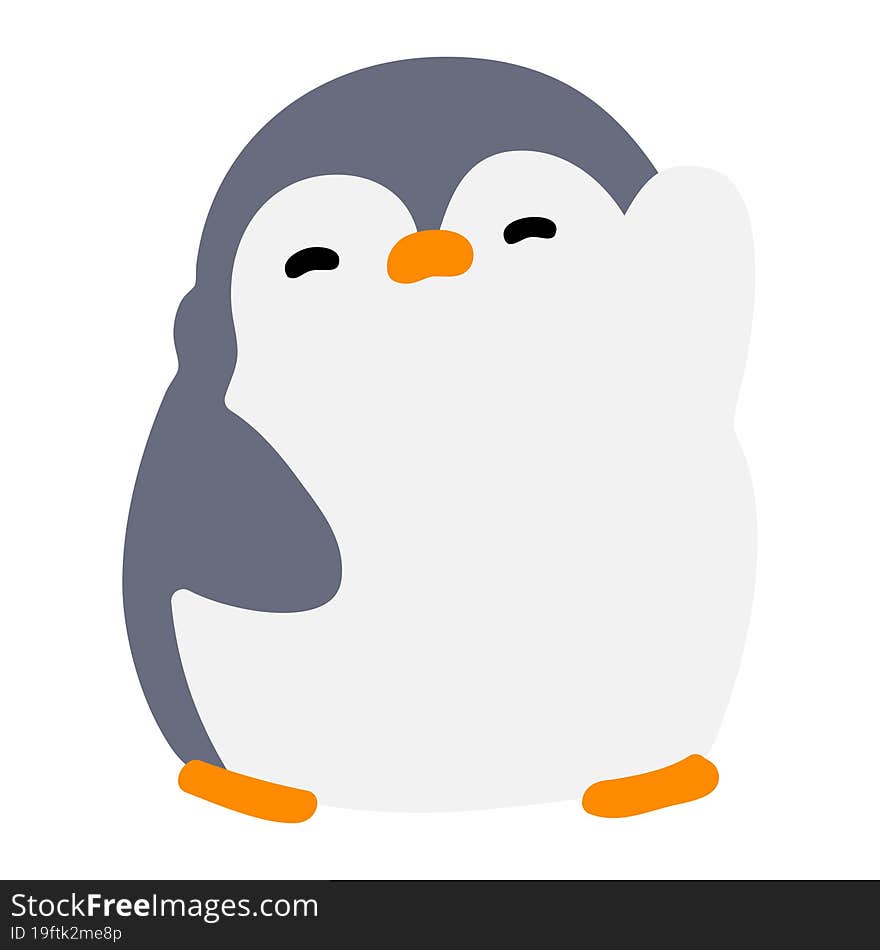 cute christmas penguin waving