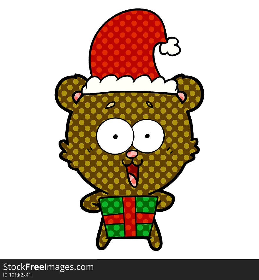 laughing christmas teddy  bear cartoon. laughing christmas teddy  bear cartoon